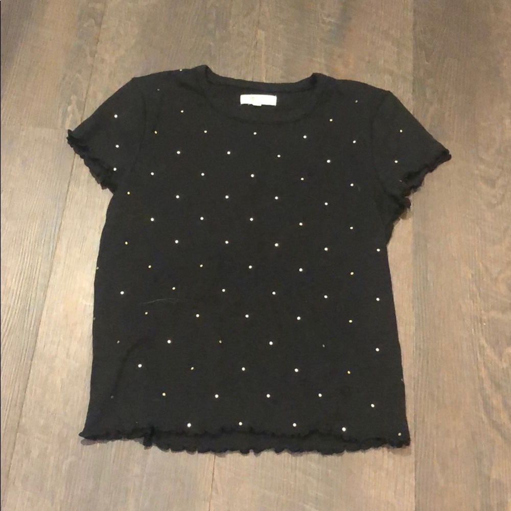 Black Madewell T-shirt with gold dots